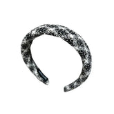 Tweed Knitted Sponge Plaid Headband